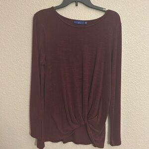 Women’s burgundy dressy long sleeve top size medium.
